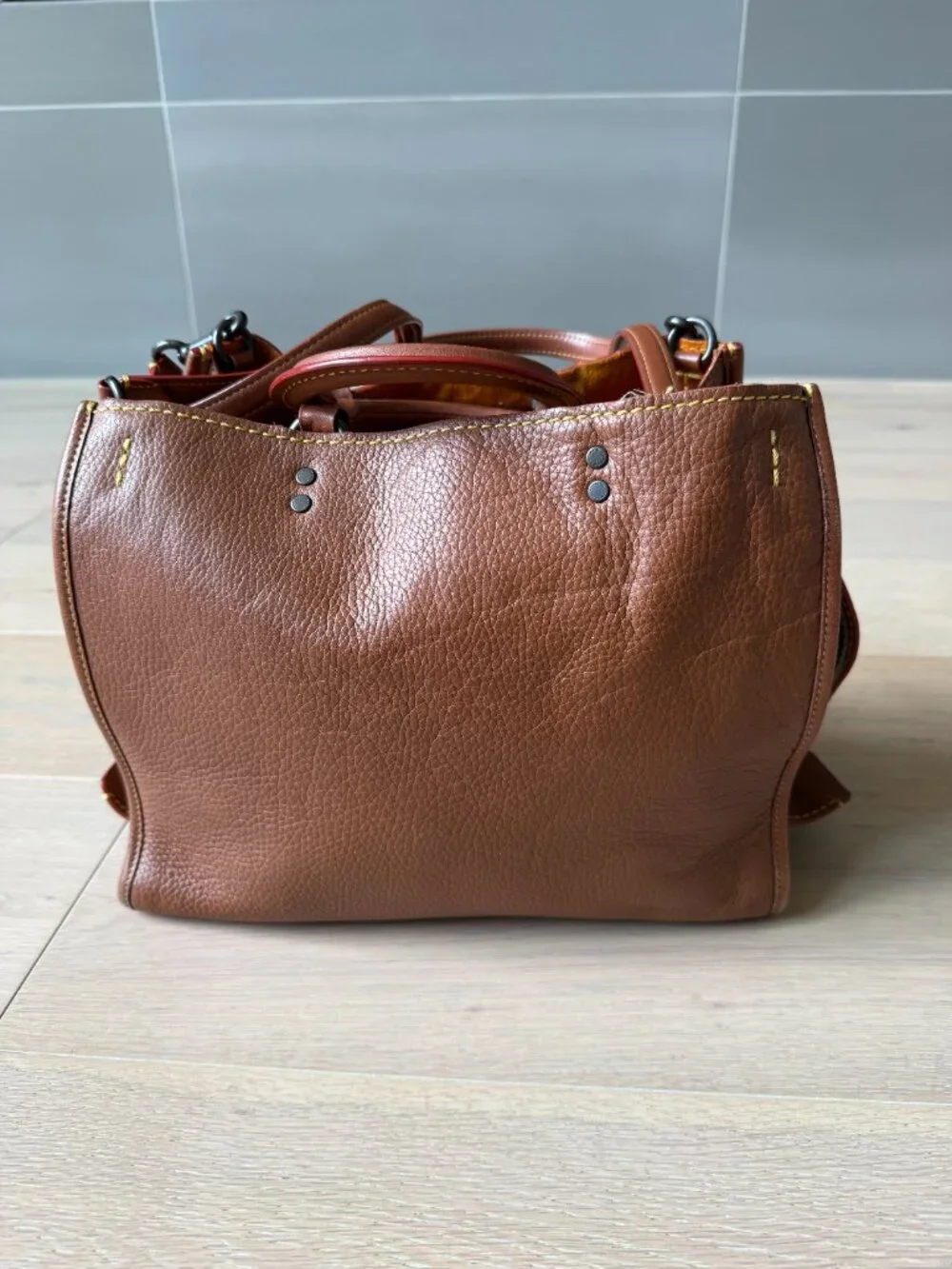 Coach 1941 Rogue 30 Style 38124 Saddle Glovetanned Pebble Leather Gunmetal